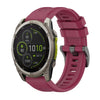 Correa de reloj de silicona de 22 mm con hebilla de acero de color puro para Garmin Fenix 8 MIP de 47 mm (rojo vino)