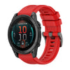 Correa de silicona para reloj Garmin Fenix E de 47 mm con hebilla de acero de color puro de 22 mm (roja)