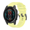 Correa de reloj de silicona de 22 mm con hebilla de acero de color puro para Garmin Fenix E de 47 mm (amarillo)