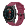 Correa de reloj de silicona de 22 mm con hebilla de acero de color puro para Garmin Fenix E de 47 mm (rojo vino)