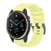 Correa de reloj de silicona de 22 mm con hebilla de acero de color puro para Garmin Quatix 7 Pro (amarilla)