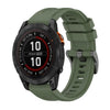 Correa de reloj de silicona de 22 mm con hebilla de acero de color puro para Garmin Fenix 7 Pro de 47 mm (verde oscuro)