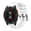 Correa de reloj de silicona de 22 mm con hebilla de acero de color puro para Garmin Fenix 7 Pro de 47 mm (blanca)
