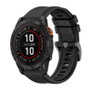 Correa de reloj de silicona de 22 mm con hebilla de acero de color puro para Garmin Fenix 7 Pro de 47 mm (negra)