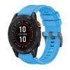 Correa de reloj de silicona de 22 mm con hebilla de acero de color puro para Garmin Fenix 7 Pro de 47 mm (azul cielo)