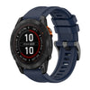 Correa de reloj de silicona de 22 mm con hebilla de acero de color puro para Garmin Fenix 7 Pro de 47 mm (azul medianoche)