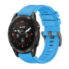 Correa de reloj de silicona de 22 mm con hebilla de acero de color puro para Garmin Epix Pro de 47 mm (azul cielo)