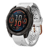Correa de reloj de silicona transpirable con encaje de 20 mm para Garmin Fenix 8 AMOLED de 43 mm (blanca)