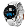 Correa de reloj de silicona transpirable con encaje de 20 mm para Garmin Fenix 7S Pro de 42 mm (blanca)