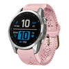 Correa de reloj de silicona transpirable con encaje de 20 mm para Garmin Fenix 7S Pro de 42 mm (rosa)