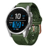 Correa de reloj de silicona transpirable con cordones de 20 mm para Garmin Fenix 7S Pro de 42 mm (verde militar)