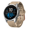 Correa de reloj de silicona transpirable con encaje de 20 mm para Garmin Fenix 7S Pro de 42 mm (caqui)