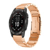 Correa de acero inoxidable para reloj Garmin Fenix 7X Pro de 51 mm con carcasa de tortuga y 26 mm (oro rosa)