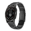 Correa de acero inoxidable de 22 mm con diseño de concha de tortuga para reloj Garmin Quatix 7 (negra)
