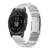 Correa de acero inoxidable para reloj Garmin Fenix 7 Pro de 47 mm con diseño de carey y 22 mm (plateada)