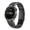 Correa de acero inoxidable de 22 mm con diseño de concha de tortuga para reloj Garmin MARQ Adventurer Gen 2 (negra)