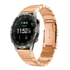 Correa de acero inoxidable de 22 mm para reloj Garmin MARQ Adventurer Gen 2 con diseño de caparazón de tortuga (oro rosa)