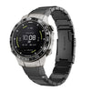 Correa de acero inoxidable de 22 mm con diseño de concha de tortuga para reloj Garmin MARQ Aviator Gen 2 (negra)