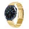 Correa de acero inoxidable de 22 mm con diseño de concha de tortuga para reloj Garmin MARQ Captain Gen 2 (dorada)