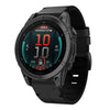 Correa de reloj con hebilla de acero y cuero de 22 mm para Garmin Fenix 8 AMOLED de 47 mm (negra)