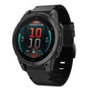 Correa de reloj con hebilla de acero y cuero de 22 mm para Garmin Fenix 8 MIP de 47 mm (negra)