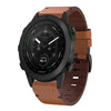 Correa de reloj con hebilla de acero y cuero para Garmin MARQ Golfer de 22 mm (marrón)