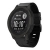 Correa de reloj de 22 mm con hebilla de acero y cuero solar para Garmin Instinct 2 (negra)