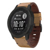 Correa de reloj de 22 mm con hebilla de acero y cuero solar para Garmin Instinct 2 (marrón claro)