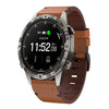 Correa de reloj con hebilla de acero y cuero de 22 mm para Garmin MARQ Adventurer Gen 2 (marrón)