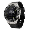 Correa de reloj con hebilla de acero y cuero de 22 mm para Garmin MARQ Aviator Gen 2 (negra)