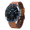 Correa de reloj con hebilla de acero y cuero de 22 mm para Garmin MARQ Captain Gen 2 (marrón)