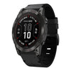 Correa de reloj de 26 mm con hebilla de acero y cuero para Garmin Fenix 7X Pro de 51 mm (negra)