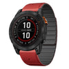 Correa de silicona de 22 mm con cierre magnético de liberación rápida para reloj Garmin Fenix 7/Fenix 7 Pro (rojo y negro)