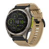 Correa de reloj de nailon de liberación rápida de 22 mm para Garmin Fenix 8 MIP de 47 mm (caqui)