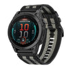 Correa de reloj de lona de nailon de liberación rápida de 22 mm para Garmin Fenix E de 47 mm (negra y gris)