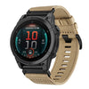 Correa de reloj de lona de nailon de liberación rápida de 22 mm para Garmin Fenix E de 47 mm (caqui)