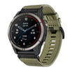 Correa de reloj de lona de nailon de liberación rápida de 22 mm para Garmin Quatix 7 Pro (verde oliva)