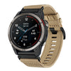 Correa de reloj de lona de nailon de liberación rápida de 22 mm para Garmin Quatix 7 Pro (caqui)