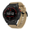 Correa de reloj de nailon de 22 mm con liberación rápida para Garmin Fenix 7 Solar (caqui)