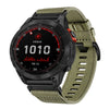 Correa de reloj de nailon de liberación rápida para Garmin Fenix 7 Sapphire Solar de 22 mm (verde oliva)