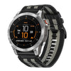 Correa de reloj de lona de nailon de liberación rápida de 22 mm para Garmin EPIX Gen 2/EPIX Pro Gen 2 (negra y gris)