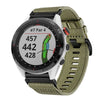 Correa de reloj de lona de nailon de liberación rápida de 22 mm para Garmin Approach S62 (verde oliva)