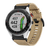 Correa de reloj de lona de nailon de liberación rápida de 22 mm para Garmin Approach S62 (caqui)