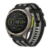 Correa de reloj de nailon de liberación rápida para Garmin Fenix 8 MIP de 51 mm y 26 mm (negra y gris)