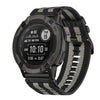Correa de reloj de lona de nailon de liberación rápida de 26 mm para Garmin Instinct 2X (gris y negro)