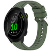 Correa de silicona con textura de rayas para reloj Garmin Forerunner 158 de 20 mm (verde oscuro)