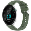 Correa de silicona con textura de rayas para reloj Garmin Forerunner 55 de 20 mm (verde oscuro)