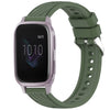 Correa de silicona con textura de rayas para reloj Garmin Venu SQ de 20 mm (verde oscuro)