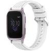 Correa de silicona con textura de rayas para reloj Garmin Venu SQ de 20 mm (blanca)