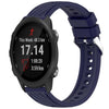 Correa de silicona con textura de rayas para reloj Garmin Forerunner 245/245 Music de 20 mm (azul medianoche)
